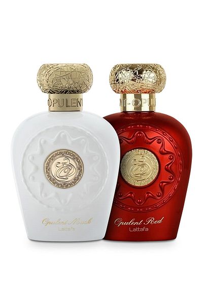 lattafa Pack of 2 best-selling perfumes, Opulent Musk 100 ml and Opulent Red 100 ml