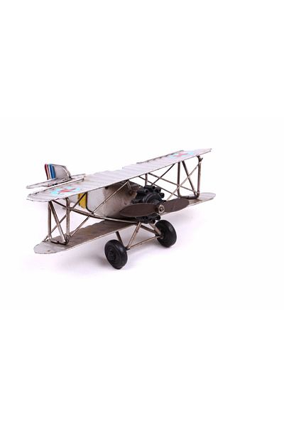 hediyeconcepti Decorative Metal Airplane Biplane Ornaments Home Living Room Tv Cabinet Desktop Office Decoration