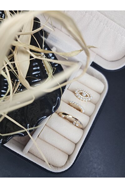 ALLEGRİA أقراط من الفولاذ الثلاثي مع تفاصيل اللؤلؤ