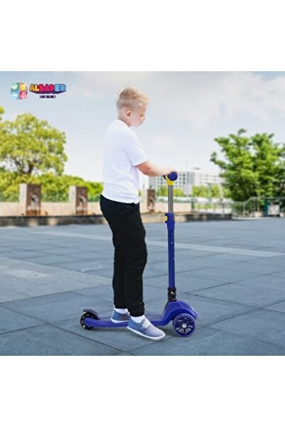 ALBADER Kick Scooter, PVC Folding Kickboard Scooter, Step-Powered Scooter, Upgraded Handlebars