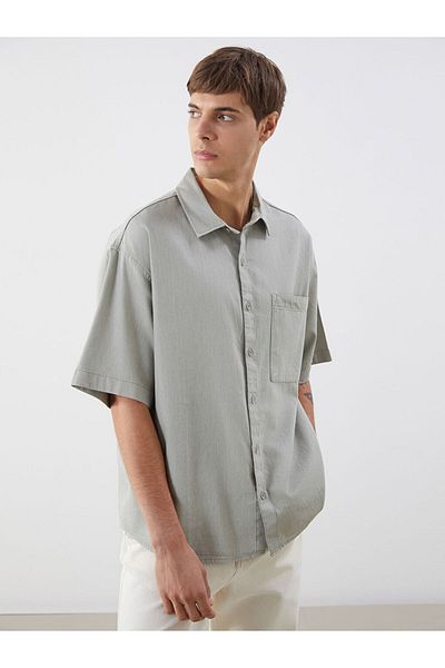 LC Waikiki Ανδρικό τζιν πουκάμισο με κοντό μανίκι New Season Comfortable Fit - S5K880Z8