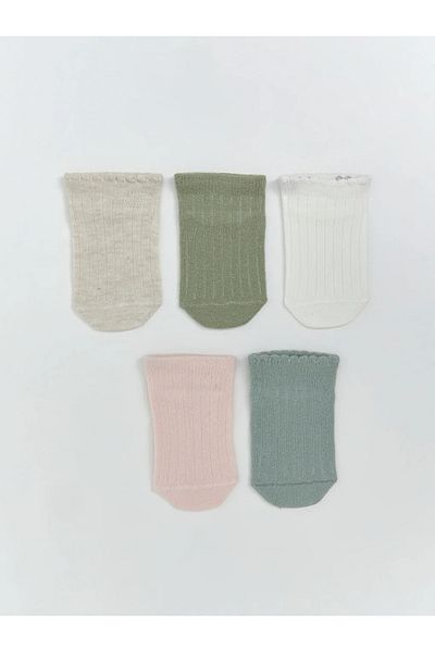LC Waikiki Lcw Baby Green Basic Baby Girl Booties Socks 5-Pack