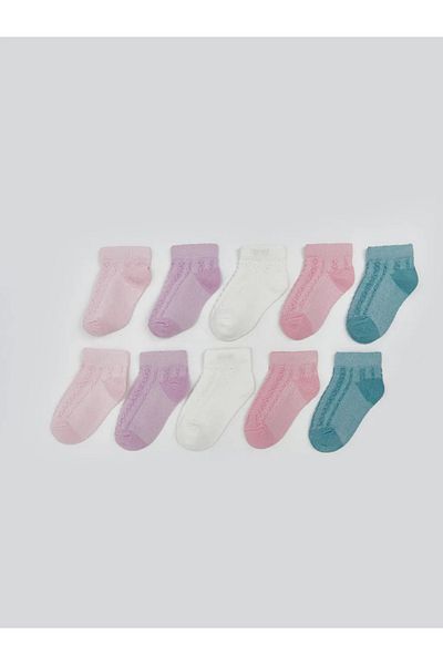 LC Waikiki Lcw baby pink basic girl baby booties socks 10-pack