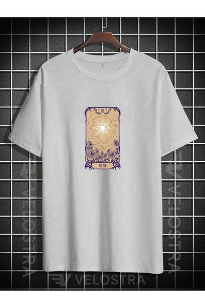 Velostra Unisex Tarot Card the Sun Printed Oversize T-Shirt