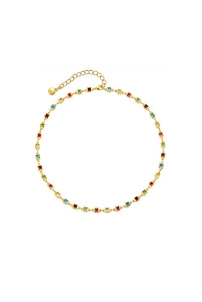 HOUSEKİ Özel Seri Kare Renkli Taşlı Kolye