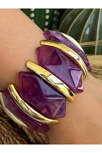 Lucios Thick Vip Bracelet with Natural Stone Look