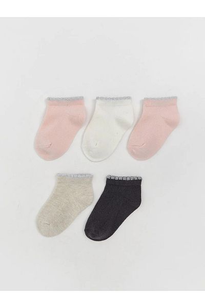 LC Waikiki Lcw Baby Pink Basic Baby Girl Booties Socks 5-Pack