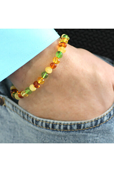 Tesbihane سوار رجالي من العنبر الطبيعي ذو اللون الباستيل