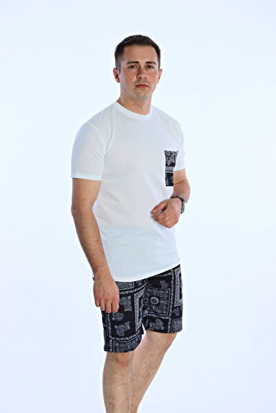 TMB Bandana Shorts Set White