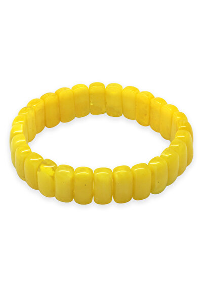 Tesbihane Çubuk Kesim Hardal Rengi Beyrut Kehribar Kadın Rolex Bileklik