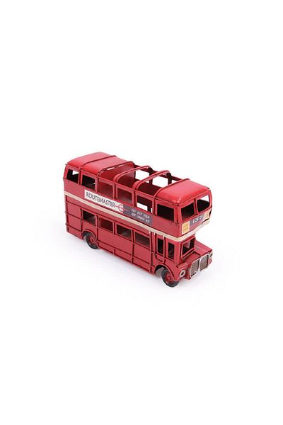 hediyeconcepti Decorative Metal Car London Bus Pen Holder Ornaments Home Living Room Tv Cabinet Office Decoration