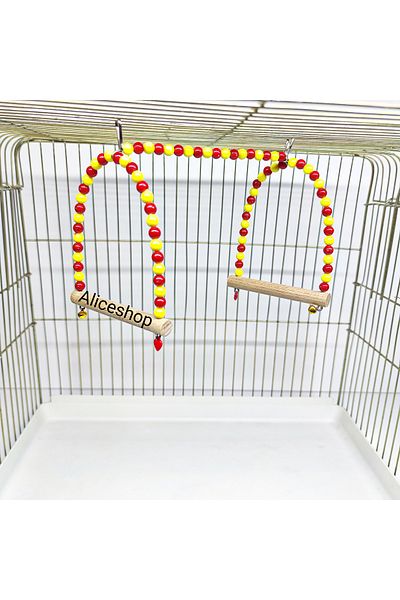 aliceshop Budgie 2-Piece Swing Bird Toy Perch