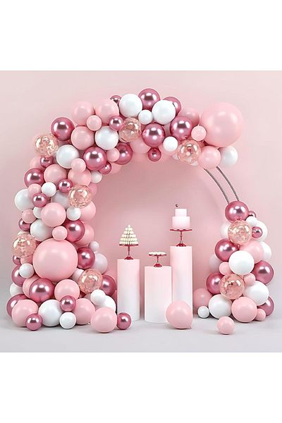 Mack PLUS Set of 51 Pink Sparkle Balloons – Elegant & Sparkly Special Combination