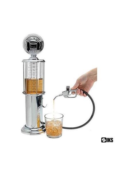 SIKS Beverage Dispenser, Gasoline Pump Shape, Hose Dispenser, Capacity 950 Ml, White/silver