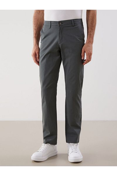 LC Waikiki Matte Green Standard Fit Gabardine Men's Chino Trousers