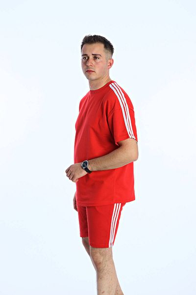 TMB 3 Stripe Shorts Set Red