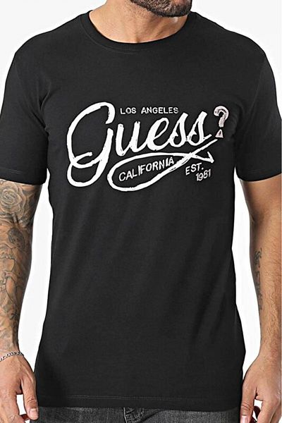 Guess Ss Cn Guess Logo Men's Slim Fit T-Shirt