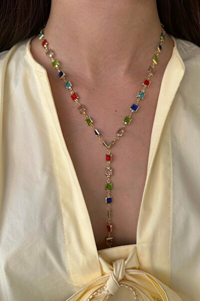Okko Store Renkli Taşlar Model Y Kolye
