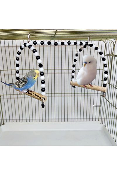 aliceshop Fan Colorful 2-Piece Bird Swing Perch Toy