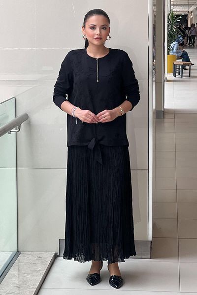 FUAT GÜRSEN Fuat Gürşen Dersenli Tunic Wrinkle Skirt Suit