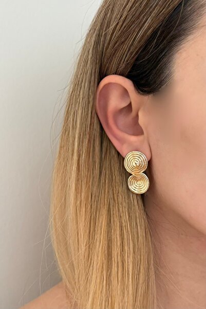 Lavian Accessories Storm Gold Döngü Küpe