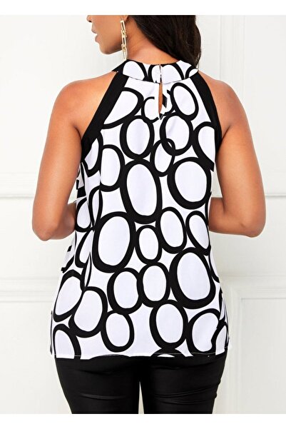 ALPACO Bluză pentru femei cu mâneci raglan, cu guler circular, cu model asimetric -COLLECTION