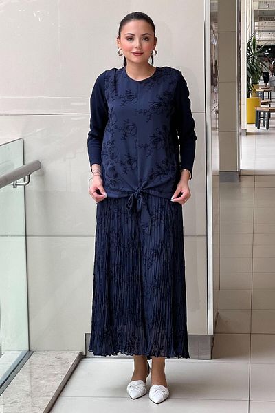 FUAT GÜRSEN Fuat Gürşen Dersenli Tunic Wrinkle Skirt Suit