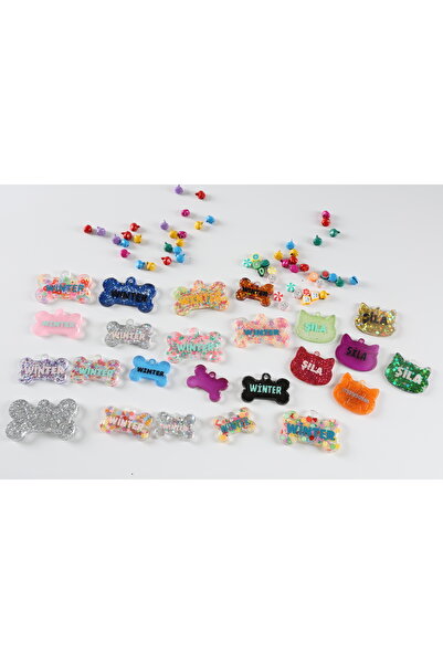 Winla Paws Evcil Hayvan Kedi Köpek Özel İsimli Renkli Künye Tasma İsimlik Köpek Kedi İsimliği