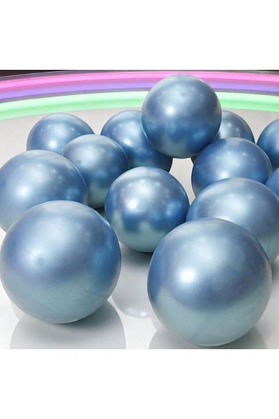 Kuzey Ultra High Quality 50Pcs Light Blue Chrome Balloon Mirrored Gloss Metallic Balloon Chrome Light Blue Balloon