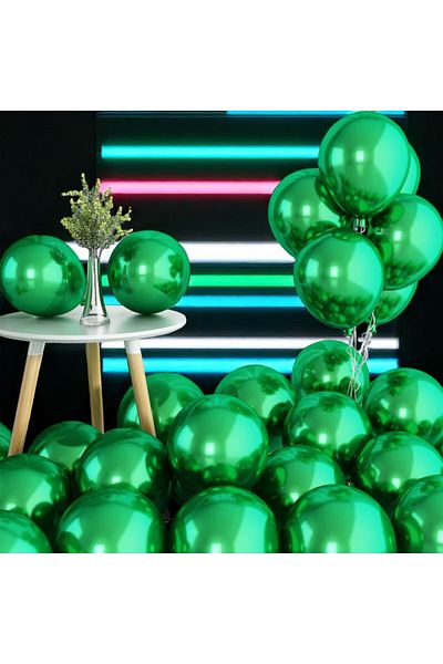 Kuzey Ultra High Quality 50Pcs Dark Green Chrome Balloon Mirror Shiny Metallic Balloon Chrome Dark Green Balloon