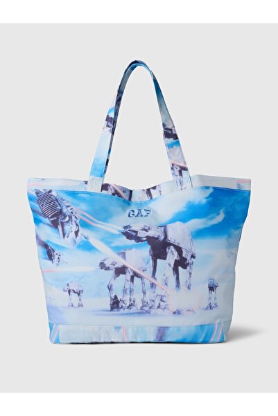GAP Erkek Mavi Gap Logo Star Wars™ Desenli Tote Çanta