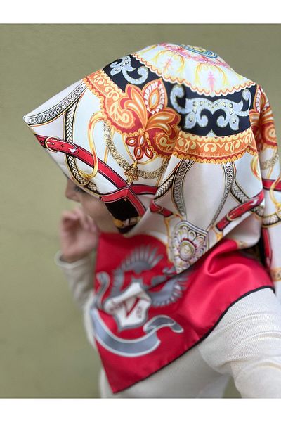 The Message Luxury Series Twill Silk Scarf |   Special Design Gold Patterned Premium Collection
