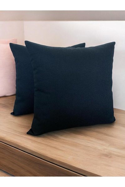 shop Ki̇ssen Set of 2 Black Linen Throw Pillow Covers
