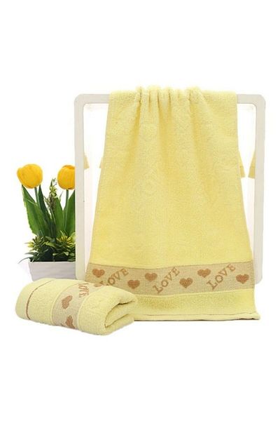 Generic Large Pure Cotton Bath Towel Yellow