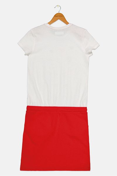 Scuderia Ferrari Kids Girl Sportswear Fit Short Sleeve Dress, White/Red