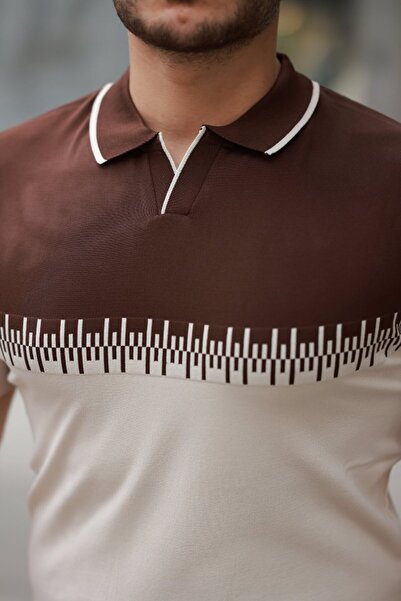 HAZEGO Eyesof Men's Nurse Collar Double Color Short Sleeve T-Shirt