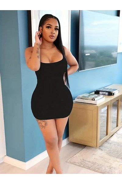 Simala Women's round neck camisole dress with rope strap