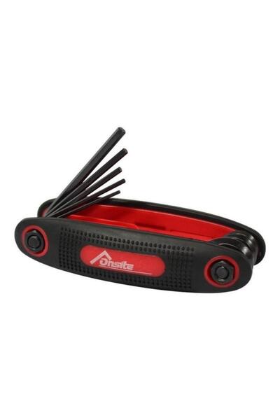 Generic OnSite 8-Piece Metric Folding Hex Key Set Red and Black 702631&22