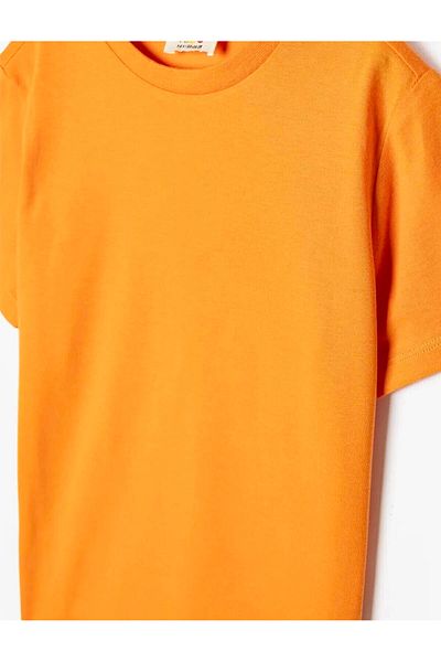 Koton Tricou de bază cu mânecă scurtă, bumbac, cu decolteu