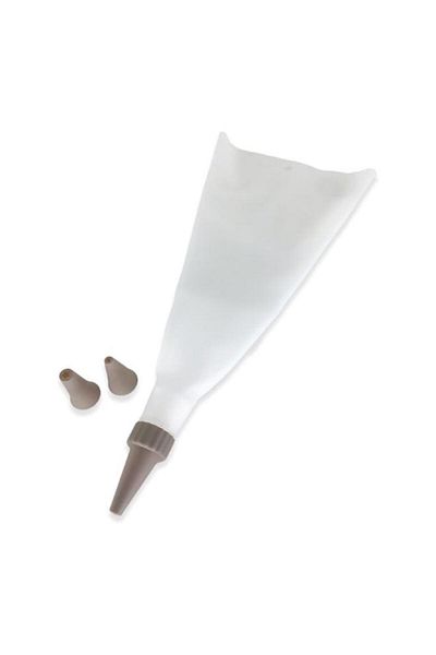 Generic مجموعة أكياس تزيين الكيك السيليكونية من بارفيت باللونين الأبيض والرمادي HB7903CC