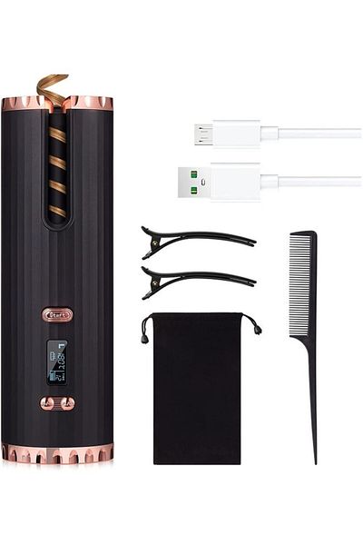 Generic XiuWoo Wireless Automatic Hair Curler With Adjustable Temperature And Timer Multicolour