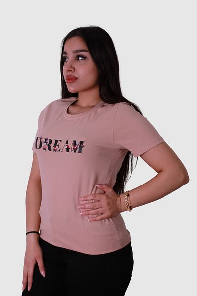 trender Dream Print Brown Women's T-Shirt Model 1
