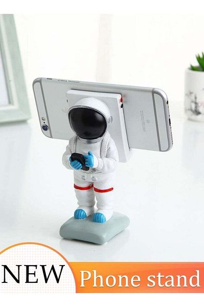 Generic Mobile Phone Holder Creativity Spaceman Cartoon Astronaut Simple Resin Material Phone Holder for Hom