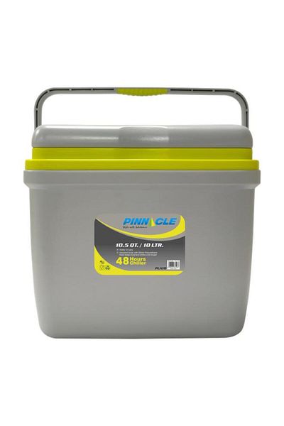Generic PINNACLE Plato BPA-Free Insulated Plastic Ice Chest Grey and Green 10 Liter TPX-7100