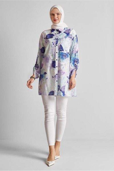 Alvina Patterned Shirt Tunic 44781