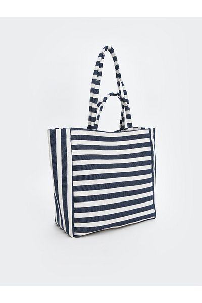 LC Waikiki Striped Canvas Women's Beach Bag