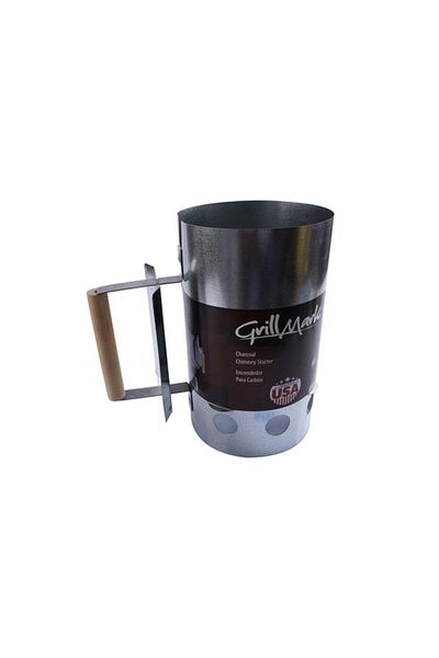 Generic Grill Mark Charcoal Chimney Starter Chrome 10.5 x 6.5inch