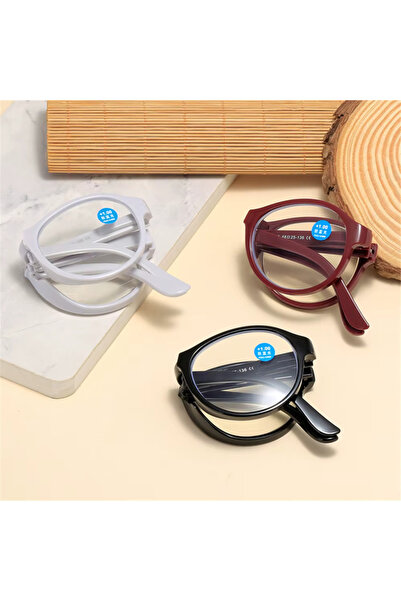 GENERAL Ochelari de citit pliabili MINI + 2, 50, unisex, ultra ușori cu cutie, anti-lumină albastră – ALBI
