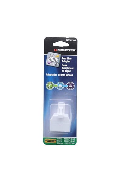 Generic Monster Jhiu Carded Two Line Duplex Phone Adapter White 140562-00