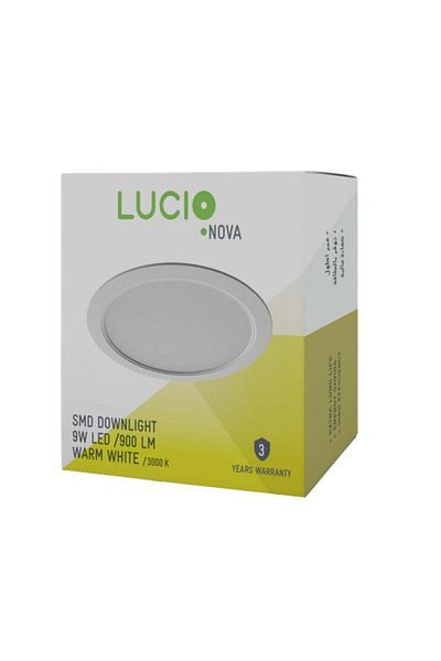 Generic Lucio 9W 900-Lumens High Efficiency Energy-Saving Downlight Warm White DR46b-9W-3000K
